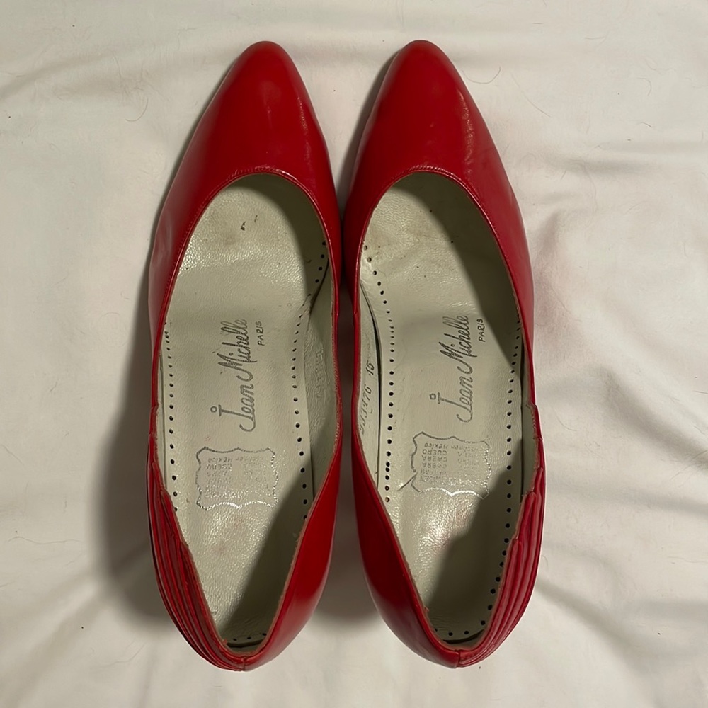 Vintage red leather heels